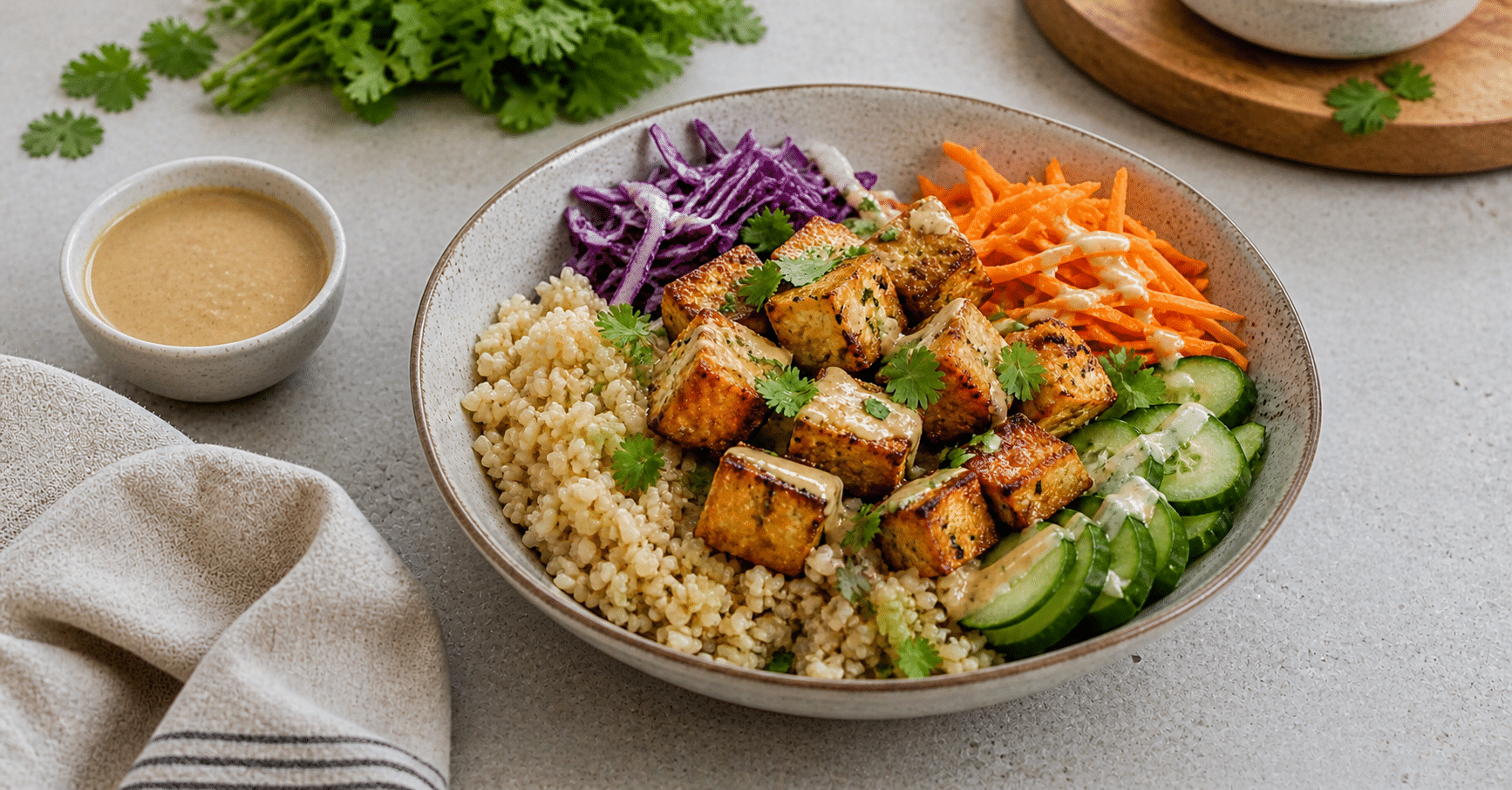 Crispy Tofu Bowls With Lemon-Tahini Dressing